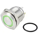 TRU COMPONENTS TC-10090916 GQ16F-10E/J/G/24V/S Bouton-poussoir antivandalisme 48 V/DC 2 A 1 x Off/(On) à rappel vert IP6