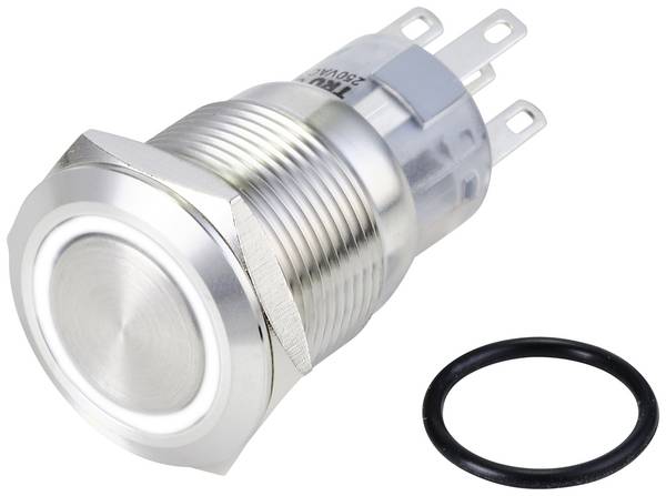 TRU COMPONENTS TC-10090956 LAS1-AGQ-11ZE/W/24V/S Bouton-poussoir antivandalisme 250 V/AC 3 A 1 x On/On à accrochage blanc IP65 1 pc(s)