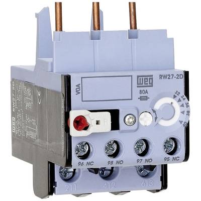 Relais thermique de surcharge avec trois bornes à vis, réglage de l'échelle à droite, pour la protection des moteurs électriques.