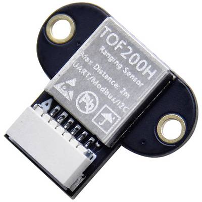 Capteur de distance 'TOF200H' avec deux trous de fixation et connecteur, portée de mesure jusqu'à 1 m, interfaces : UART, I2C.