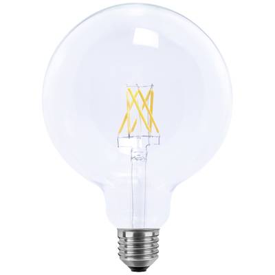 Une ampoule à filament visible dans un design classique. Elle émet une lumière blanc chaud lors de son utilisation. Idéale pour un éclairage décoratif.