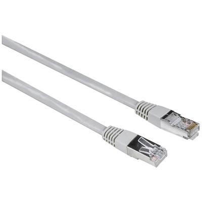 Hama 00200916 RJ45 Câble réseau, câble patch CAT 5e F/UTP 3.00 m gris gaine en PVC, torsadé par paire 1 pc(s)