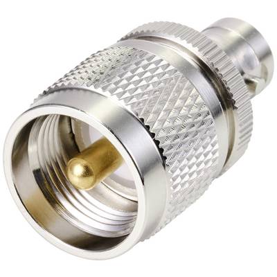 Un adaptateur métallique avec une fiche utilisé dans les techniques d'antenne ou les connexions de câbles.