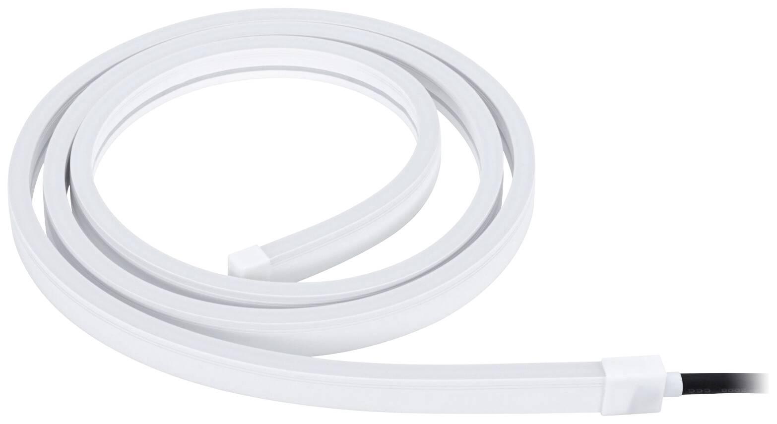 Bande LED flexible blanche disposée en cercle.