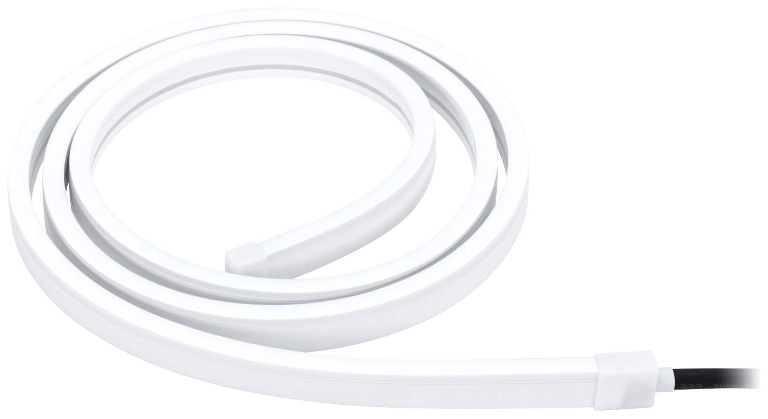 Un ruban LED blanc, courbé en spirale, pouvant être utilisé à des fins d'éclairage.