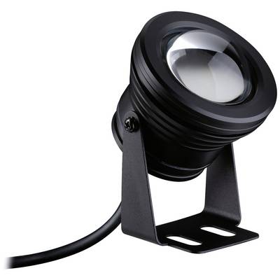 Un projecteur LED noir avec un support réglable, adapté à l'éclairage ciblé d'objets ou de zones.