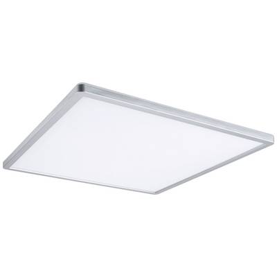 Une lampe de plafond LED rectangulaire en métal avec un cadre étroit et une grande surface lumineuse blanche.