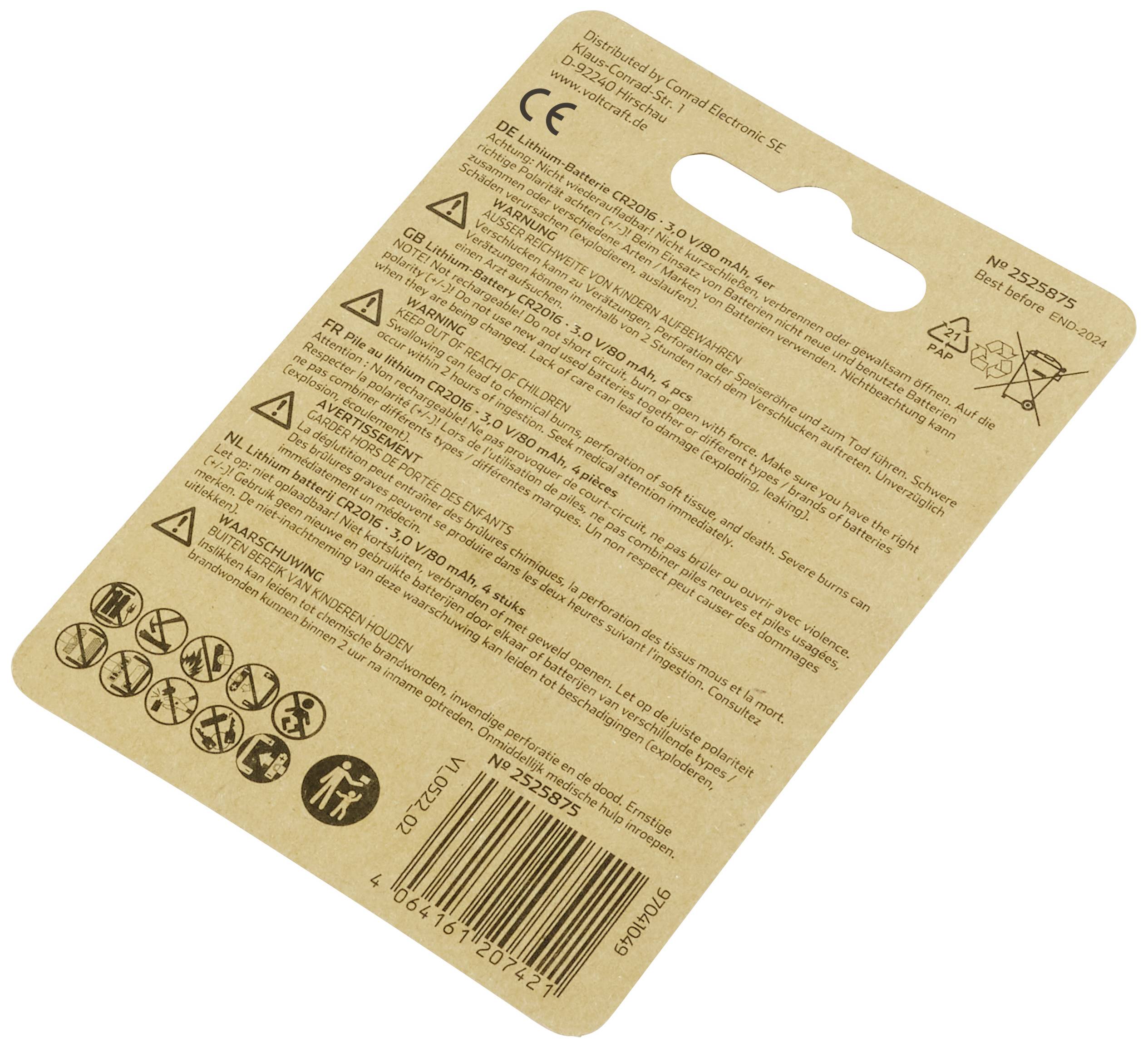 Emballage en carton avec des instructions de sécurité et d'utilisation en plusieurs langues. Contient des symboles de recyclage et des avertissements.