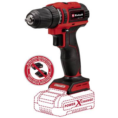 Visseuse sans fil Einhell, rouge et noir, avec poignée ergonomique. Remarque : Livraison sans batterie ni chargeur.