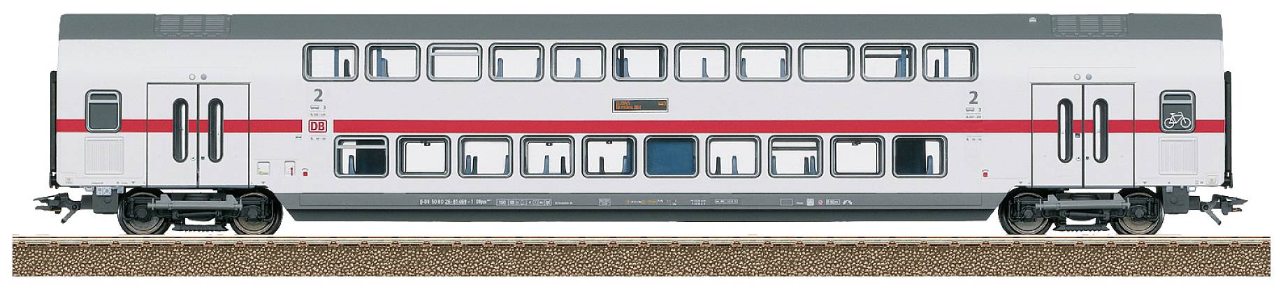 TRIX H0 23256 Wagon à 2 étages H0 IC2, DB AG DBpza 682.2, 2ème classe
