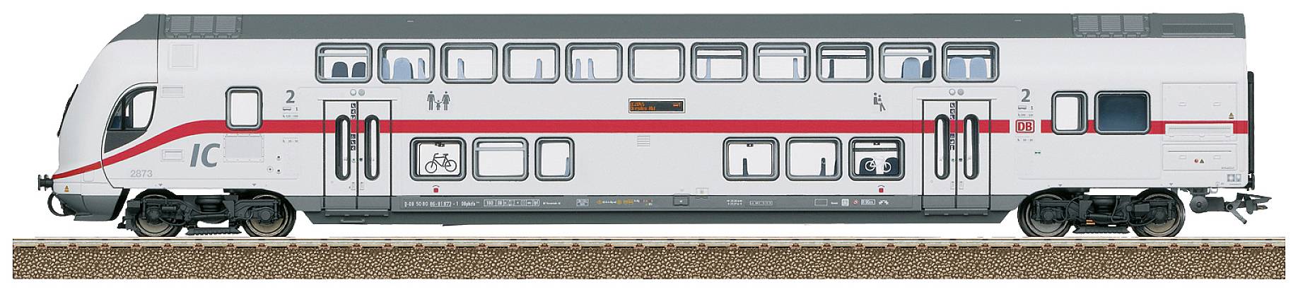TRIX H0 23255 Chariot de commande à deux étages H0 IC2 de la DB-AG DBpbzfa 668.2, 2ème classe