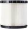 Filtre de aspirateur cylindrique avec bordure noire et plis blancs pour la filtration des particules.