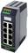 Commutateur Ethernet industriel à 8 ports, adapté aux applications industrielles. Affiche le logo de la marque et plusieurs options de connexion.