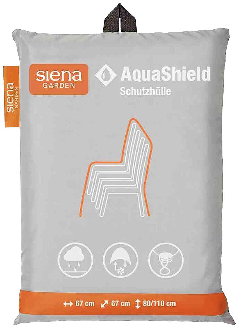 Housse de protection 'siena GARDEN' pour chaises. Grise avec symboles : imperméable, respirante. Dimensions : 67 x 67 x 80/110 cm.