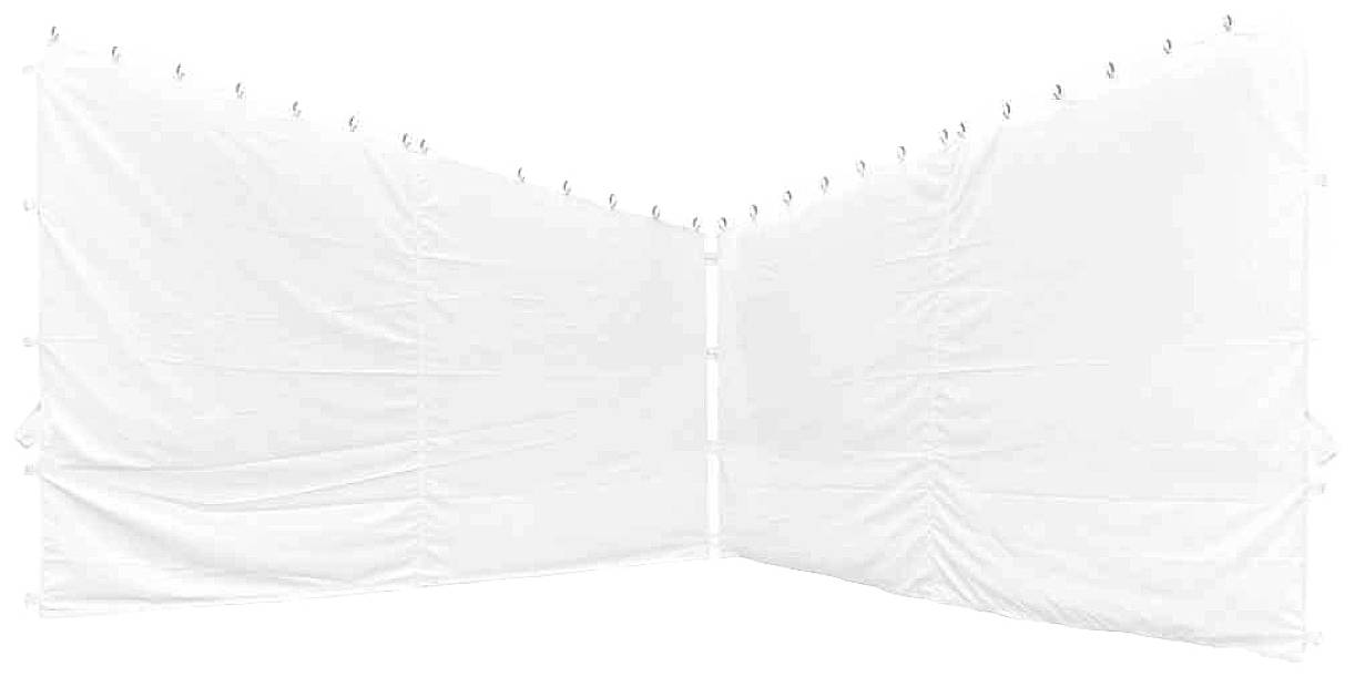 Séparateur de pièce blanc avec des crochets sur le côté, plié comme une tente. Idéal pour une séparation temporaire dans les espaces intérieurs.