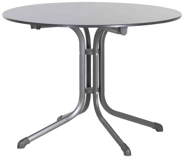Sieger 3145-55 Table pliante Bouelvard vivodur Ø 100 cm, gris-fer/aspect ardoise anthracite