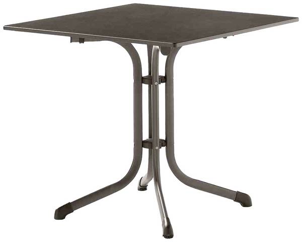 Sieger 3130-55 Table pliante Bouelvard vivodur 80 x 80 cm, gris-fer/aspect ardoise anthracite
