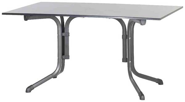 Sieger 3170-55 Table pliante Bouelvard vivodur 140 x 90 cm, gris-fer/aspect ardoise anthracite