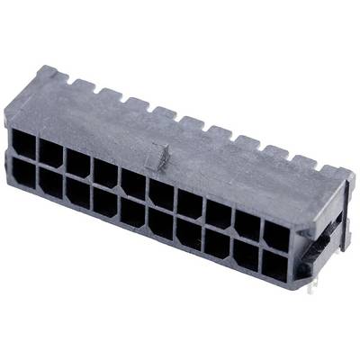 Un connecteur électronique noir rectangulaire avec plusieurs ouvertures de connexion verticales.