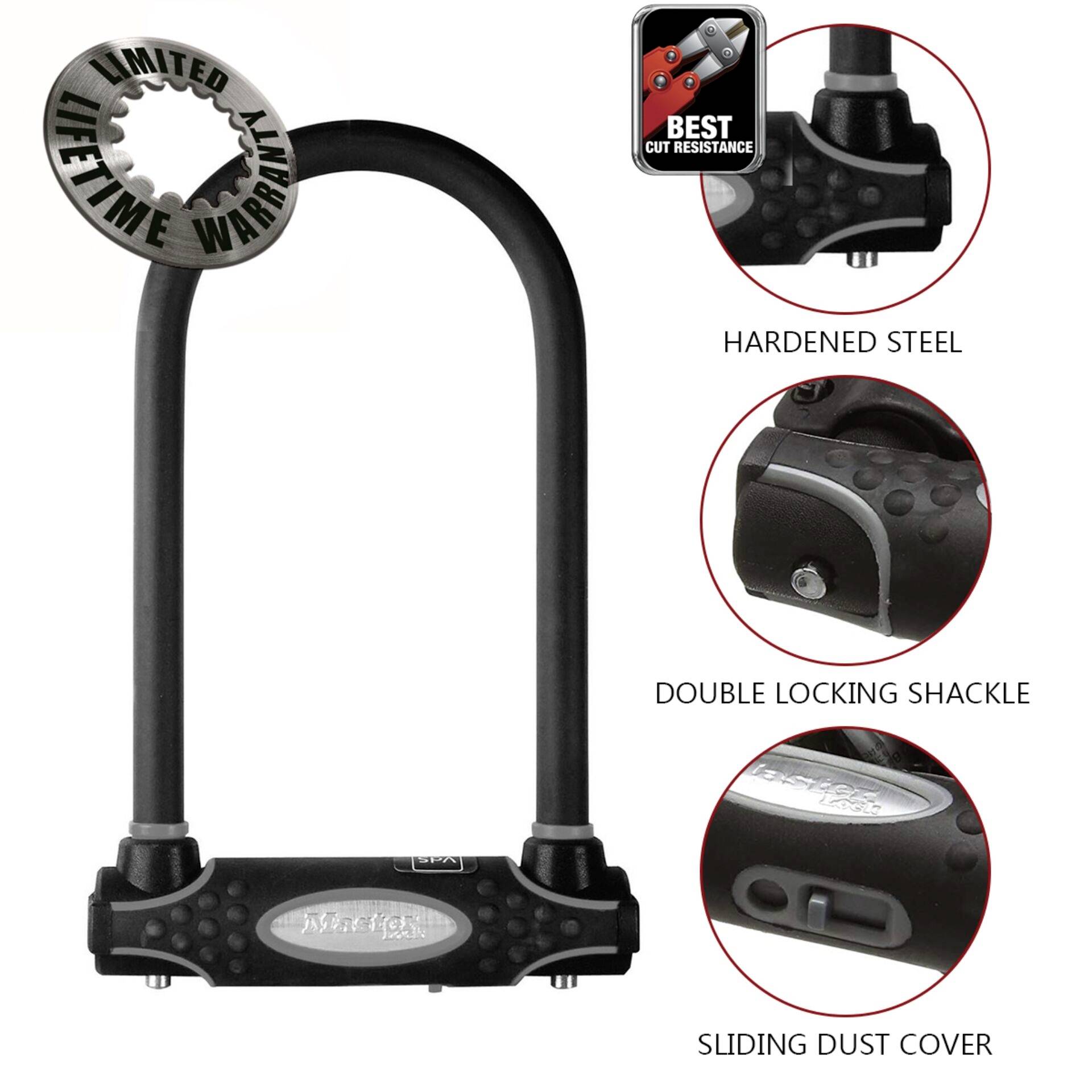 Master Lock 8195EURDPRO Antivol en U noir fermeture à clé-3