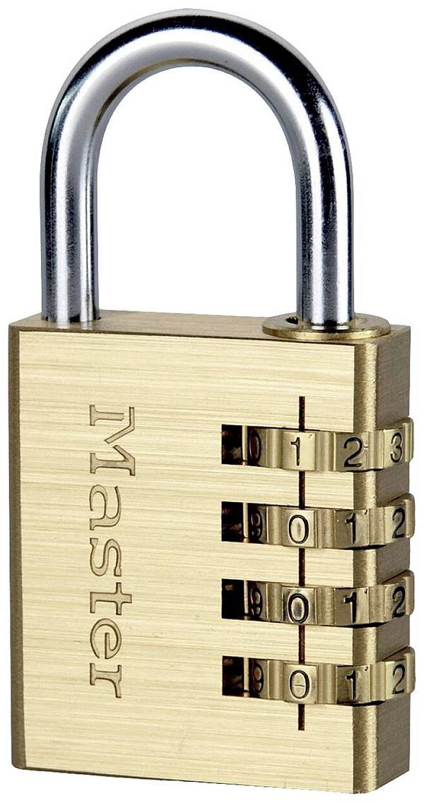 Master Lock P44298 Cadenas 40 mm fermeture universelle or, argent avec serrure à combinaison