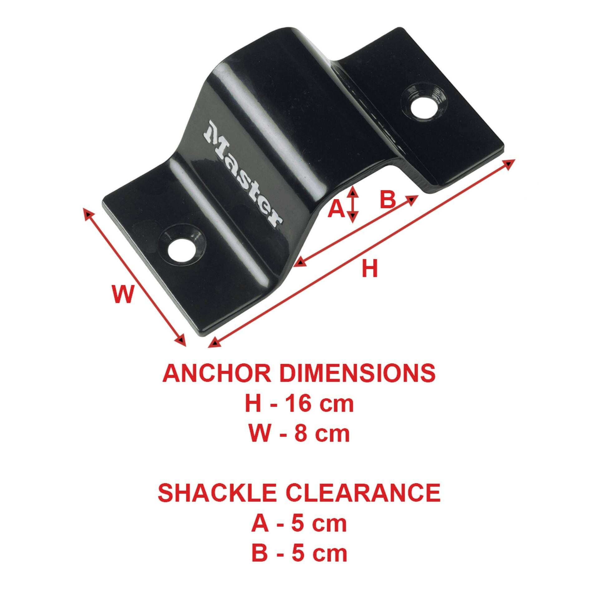 Support en métal noir avec les dimensions suivantes : hauteur 16 cm, largeur 8 cm. Espace libre pour le support : 5 cm en hauteur et en largeur.