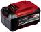Un pack batterie rouge et noir portant l'inscription 'Power X-Change', 5,2Ah, 18V de Einhell, avec indicateur de charge et clip de fixation.