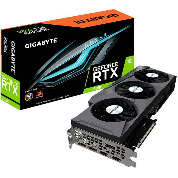 GIGABYTE EAGLE GeForce RTX 3080 12G, GeForce RTX 3080, 12 Go, GDDR6X, 384 bit, 7680 x 4320 pixels, PCI Express x16 4.0