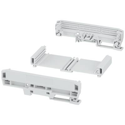 Trois pièces en plastique blanc qui semblent pouvoir être assemblées. Les pièces sont rectangulaires et paraissent faire partie d'un appareil plus grand.