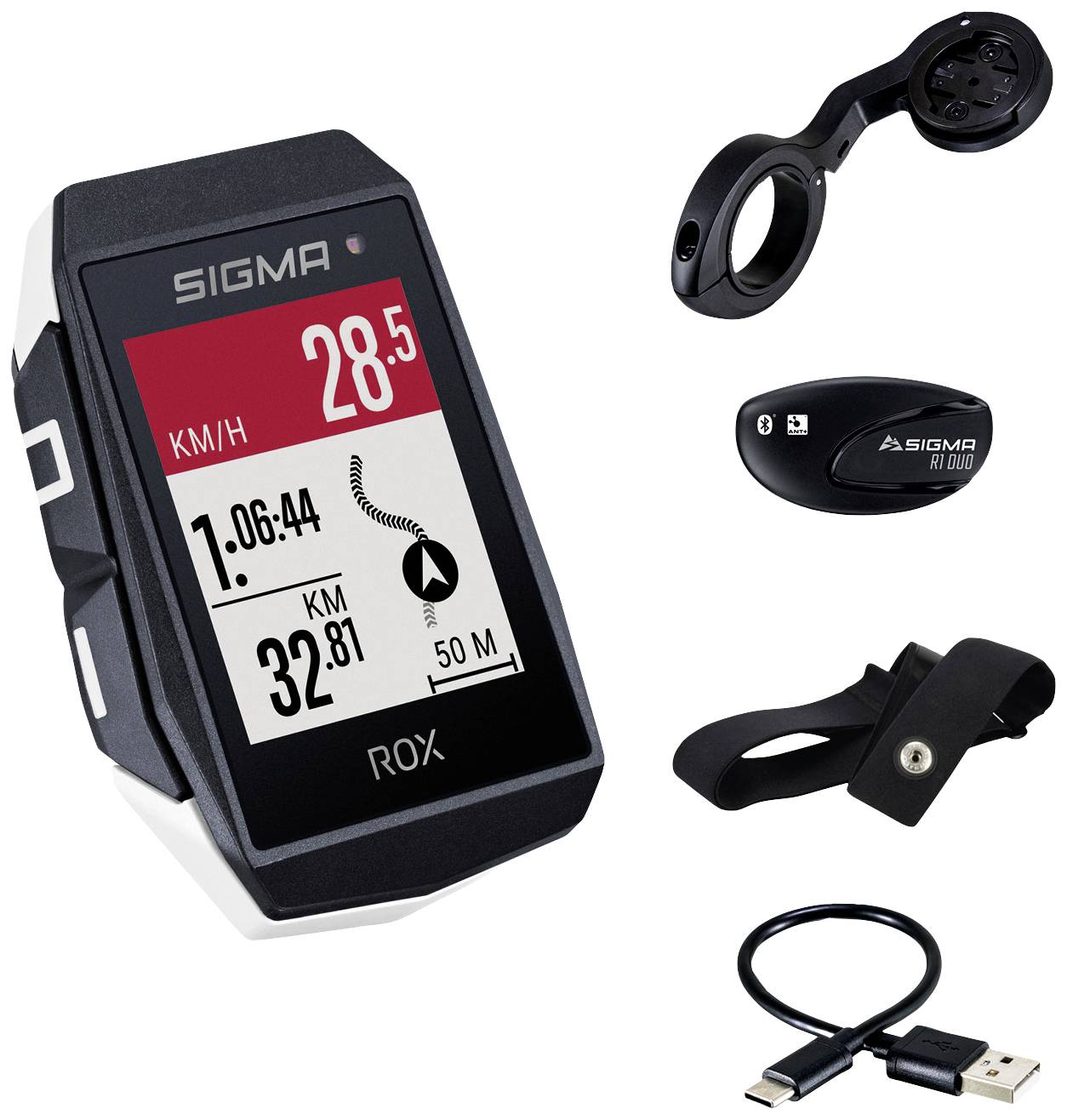 Sigma ROX 11.1 EVO HR Set GPS de vélo vélo GPS, GLONASS, protection anti-éclaboussures