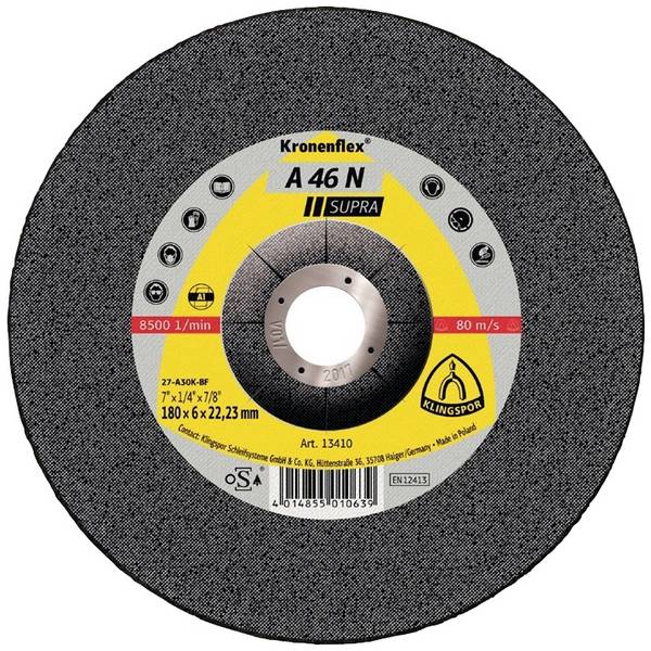 Klingspor 6622 A 46 N Supra Disque à ébarber à moyeu déporté Diamètre 115 mm Ø de perçage 22.23 mm aluminium 10 pc(s)