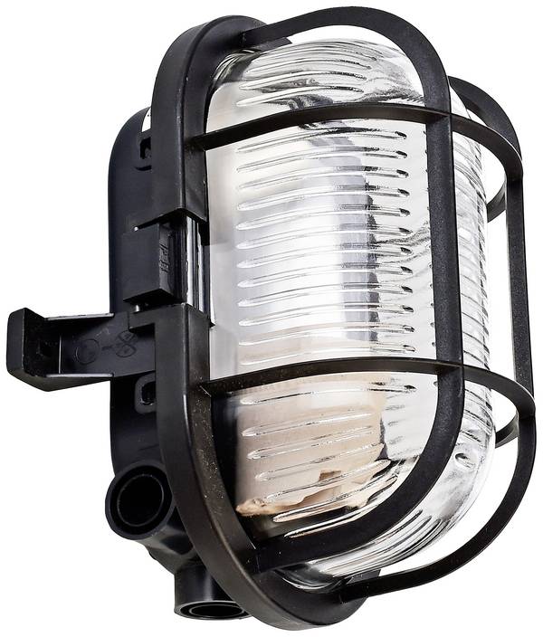 Deko Light Syrma Oval Schwarz 401012 Plafonnier extérieur, Applique extérieure     noir