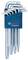 Ensemble de neuf clés Torx en argent de différentes tailles dans un support bleu marine avec le logo 'Bosch Professional'.