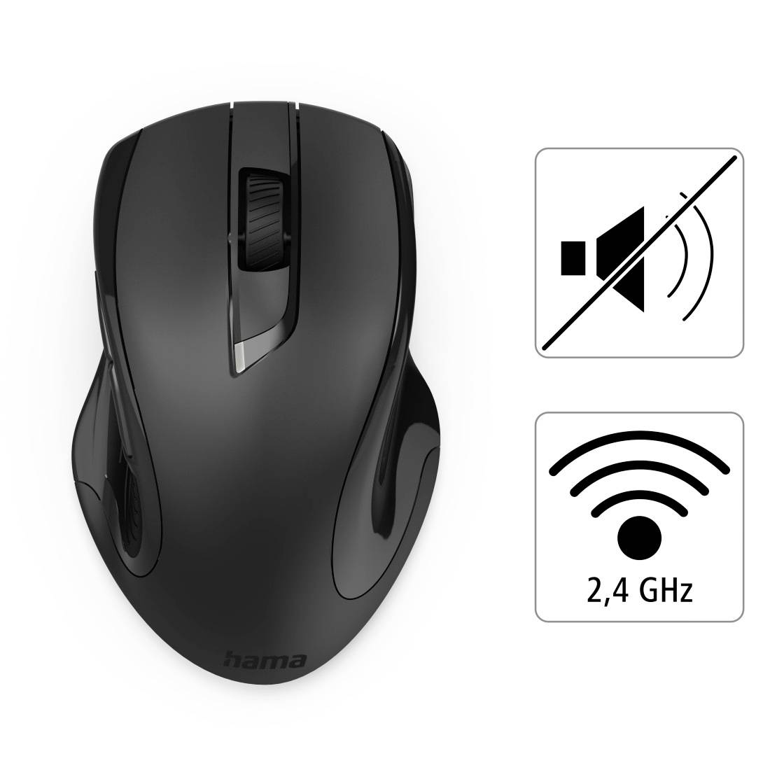Hama MW-800 V2 Souris ergonomique radio laser noir 7 Boutons 3200 dpi ergonomique-3