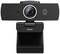 Webcam noire sur un support réglable, adaptée aux appels Zoom.