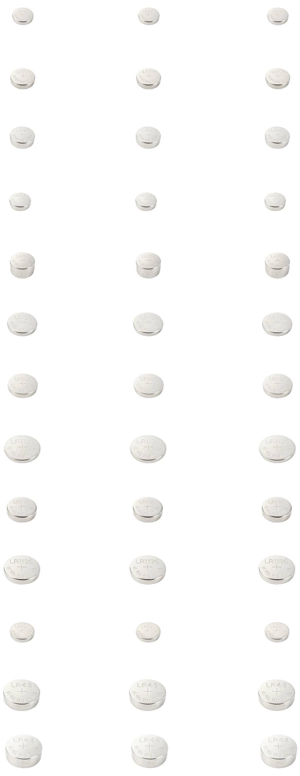 VOLTCRAFT Jeu de piles bouton 3x AG 1, AG 2, AG 3, AG 4, AG 5, AG 6, AG 7, AG 8, AG 9, AG 10, AG 11, AG 12, AG 13