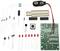 Kit électronique comprenant une plaquette de circuit imprimé, des LED, des résistances, des condensateurs et d'autres composants pour le montage d'un projet.