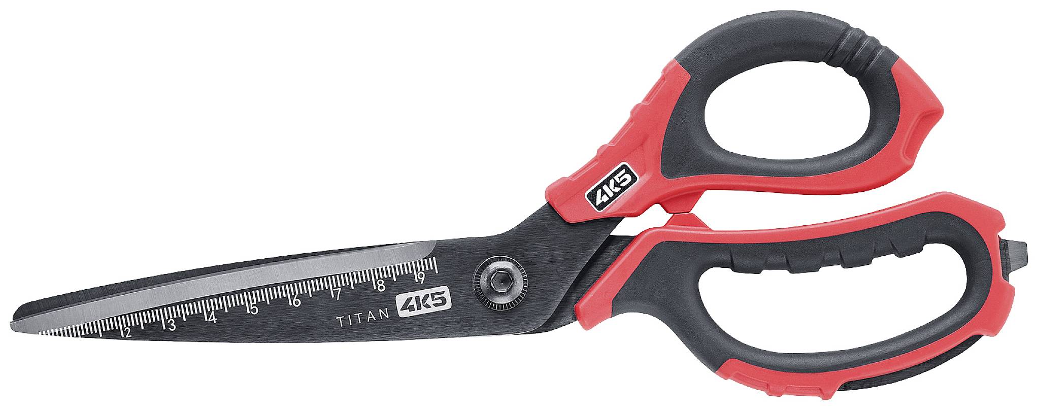4K5 Tools 600.500A Ciseaux universels gauchers, droitiers noir/rouge