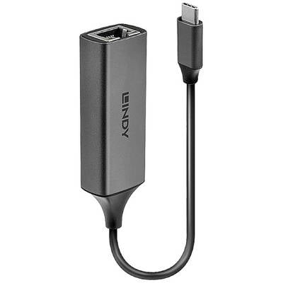Un adaptateur USB-C vers RJ45 avec un câble noir et un boîtier gris métallique, adapté aux connexions réseau pour les appareils équipés d'un port USB-C.