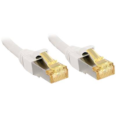 Deux câbles Ethernet avec connecteurs RJ-45, l'un de couleur argent et l'autre de couleur or, posés côte à côte sur un fond blanc.