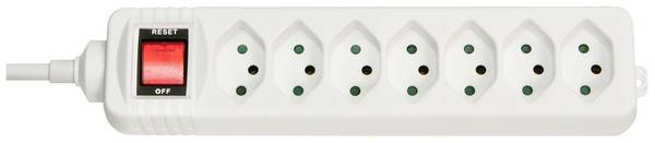 Bloc multiprise avec interrupteur LINDY 73168 x7 blanc fiche CH 1 pc(s)