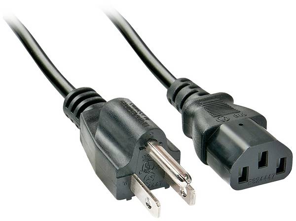Cordon électrique LINDY alimentation [1x Prise mâle USA - 1x Secteur femelle C13] 2.00 m noir