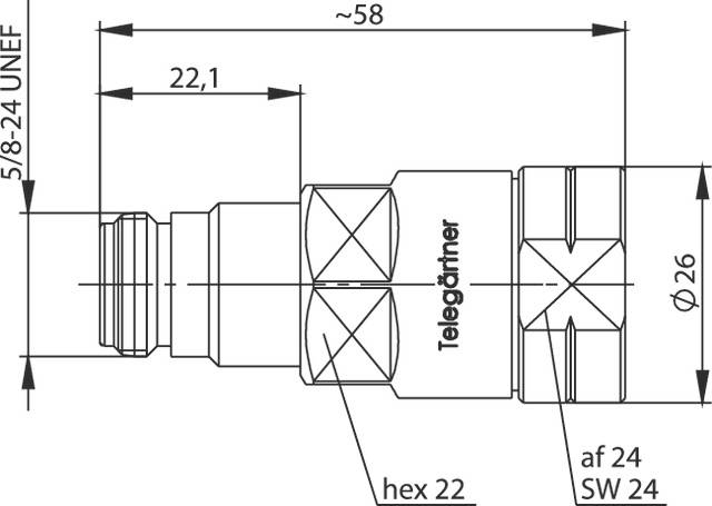 Telegärtner J01021B0156 100024057 Connecteur N femelle, droit 50 Ω 1 pc(s)