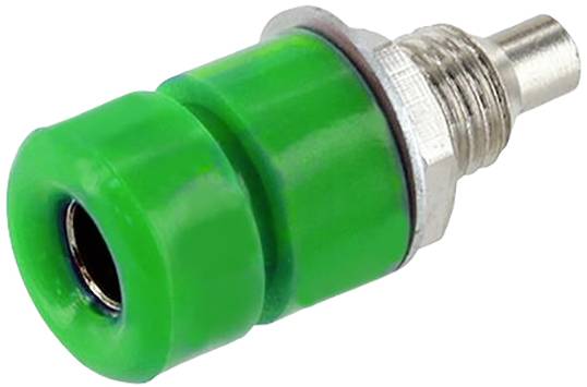 Un connecteur vert avec filetage métallique, adapté aux raccordements pneumatiques ou hydrauliques.