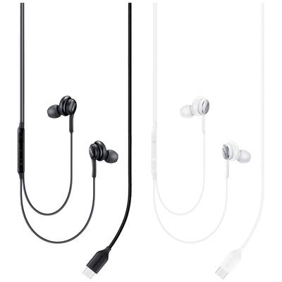 Écouteurs intra-auriculaires filaires noirs et blancs avec télécommande intégrée. Les deux modèles présentent des couleurs différentes des mêmes écouteurs.