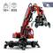 Un véhicule de construction Lego Technic rouge avec bras articulé, recommandé à partir de 10 ans, composé de 835 pièces.