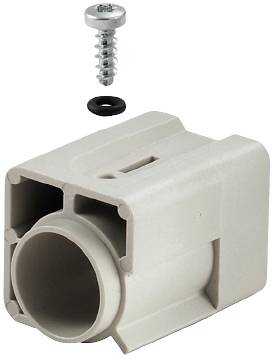 Boîtiers en plastique blanc avec vis et joint sur le dessus. Pièce accessoire pour applications électroniques ou mécaniques.