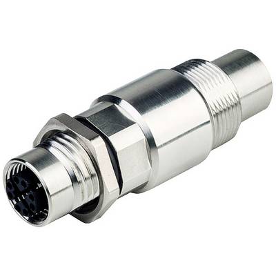 Connecteurs métalliques pour applications industrielles, de forme cylindrique, à contacts multiples et filetage à vis pour sécuriser la connexion.