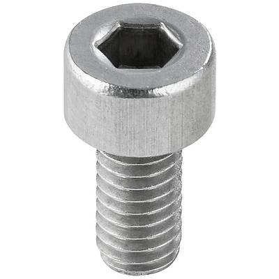 Vis à métaux à tête cylindrique à six pans creux, forme cylindrique, couleur argent.