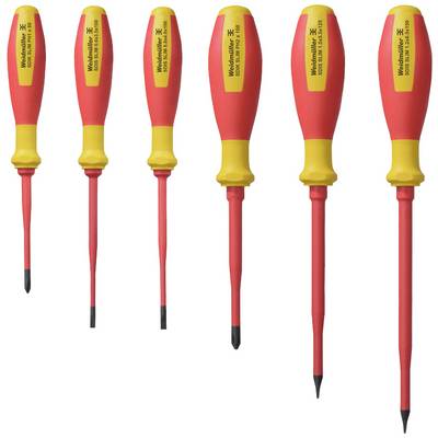 Ensemble de 6 tournevis isolés de différentes tailles, adaptés aux travaux sur des appareils électriques.